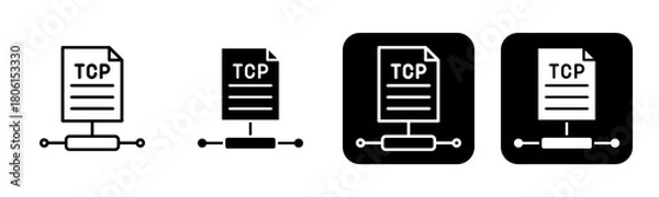 Fototapeta Tcp Icon Line and Black Fill Style Collection