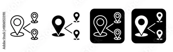 Fototapeta Routing Icon Line and Black Fill Style Collection