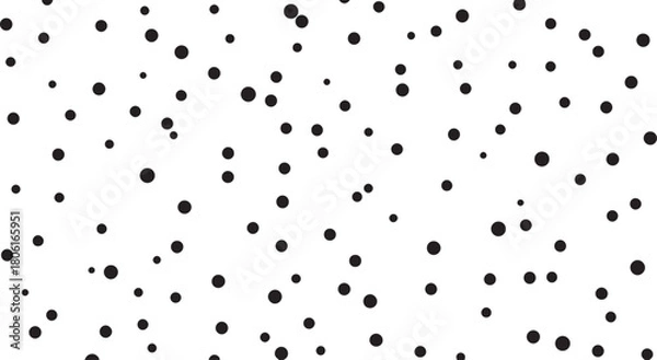 Obraz Black Dots Scattered Randomly on White Background abstract