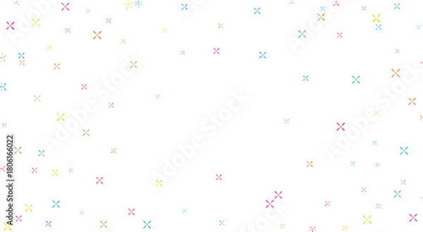 Obraz Colorful X Shapes Scattered on White Background vector