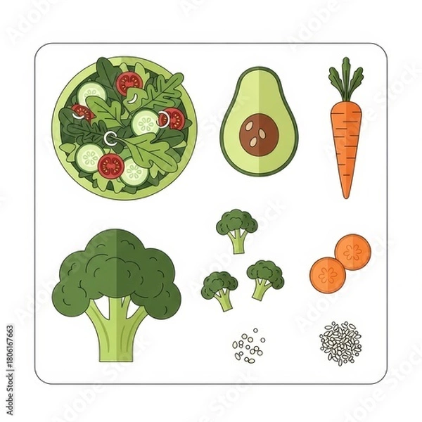 Obraz Flat Clean Vegetable Design