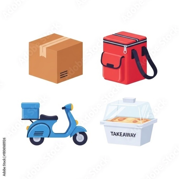 Fototapeta Flat Delivery Graphic Collection