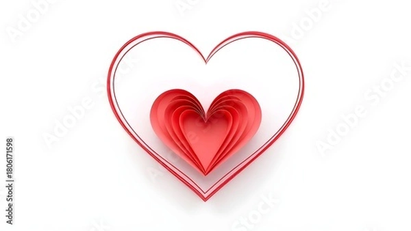 Obraz red heart on white background