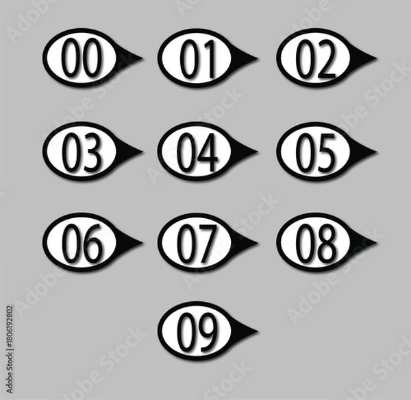 Obraz Number circle bullet zero to nine vector
