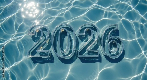 Fototapeta Get ready for 2026 with this shimmering, optimistic view of future success, shining bright with opportunity and a tranquil, hopeful outlook