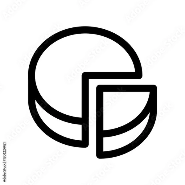 Fototapeta Pie Chart Icon Business Marketing Line Style Symbol Vector