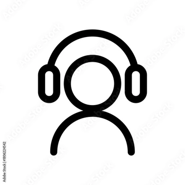 Fototapeta Call Center Icon Business Marketing Line Style Symbol Vector