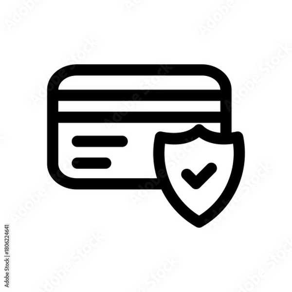 Fototapeta Atm Security Icon Financial Line Style Vector