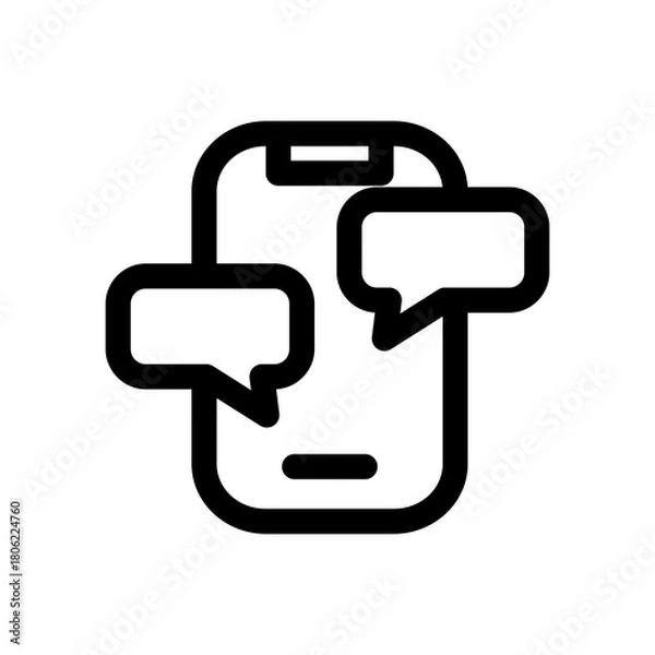 Fototapeta Message Icon Business Marketing Line Style Symbol Vector