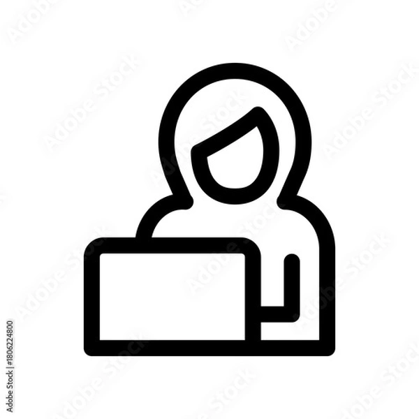 Fototapeta Customer Service Icon Business Marketing Line Style Symbol Vector