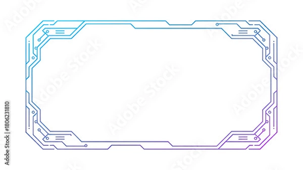 Obraz Gradient Futuristic Frame – Neon Tech HUD Rectangle Border