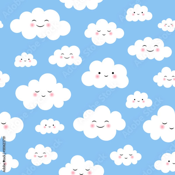 Obraz Cute Cloud Seamless Pattern Vector