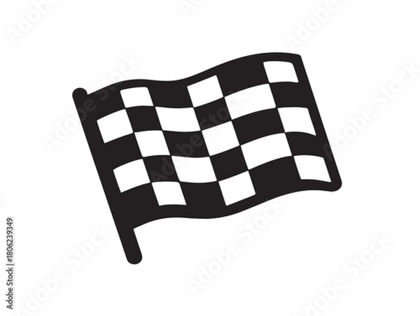 Obraz Dynamic checkered flag icon for racing and success concepts
