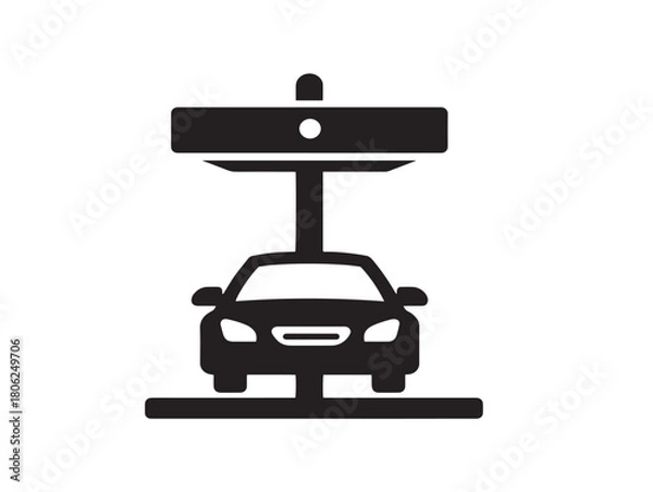 Obraz Clean Modern Parking Icon Symbol with Simple Black and White Design