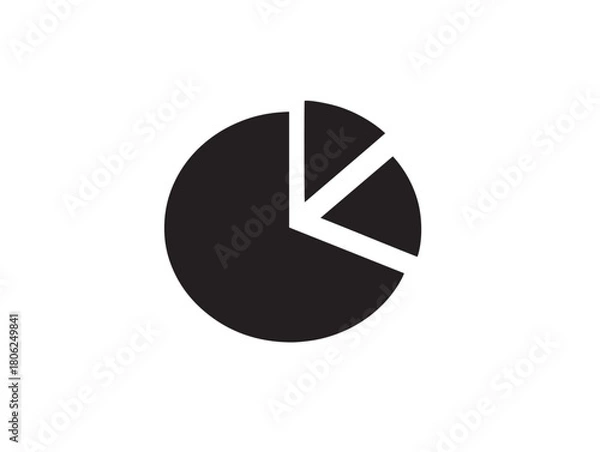Obraz Beautiful Minimal Pie Chart Icon with Clean Monochrome Vector Design