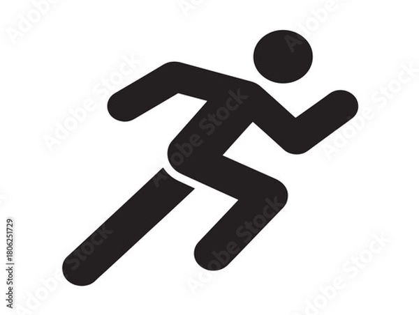 Obraz Dynamic runner icon vector illustration with a stunning solid black silhouette