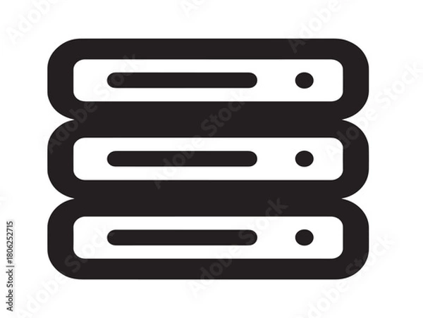 Obraz Elegant server icon vector illustration with a simple and clean solid black symbol