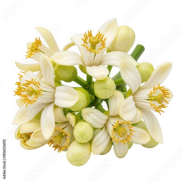 Fototapeta Orange blossom flowers isolated on transparent background