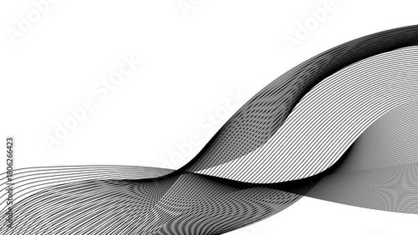 Fototapeta curvy wave line on transparent background with blend line effect