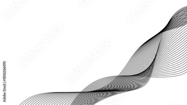 Fototapeta curvy wave line on transparent background with blend line effect