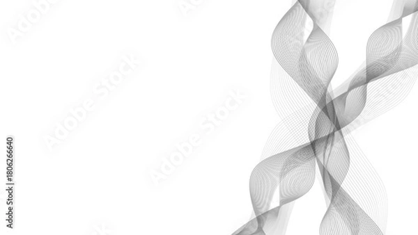 Fototapeta curvy wave line on transparent background with blend line effect
