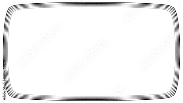 Fototapeta Minimal border line with texture on transparent background with for decoration