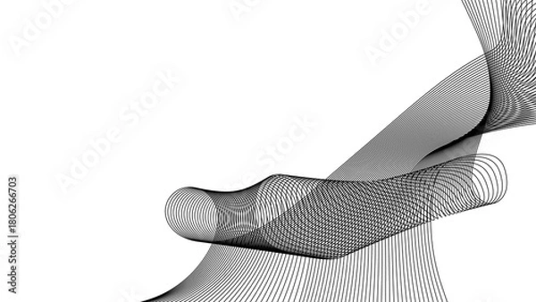 Fototapeta curvy wave line on transparent background with blend line effect