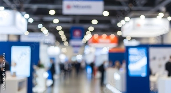 Obraz Blurred exhibition trade show event business conference expo convention fair marketing presentation product