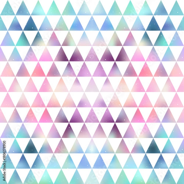 Fototapeta Seamless pattern colorful mosaic of triangles, space blurred texture