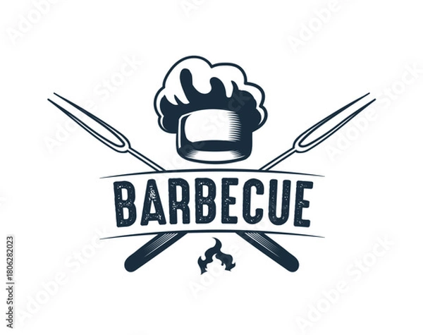Fototapeta barbeque logo and labels design