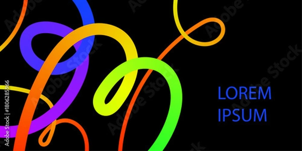 Obraz Elegant flow line for banner or flyer, colorful decoration with fluid gradient and text space presentation