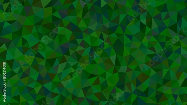 Fototapeta A dark green geometric pattern with triangles creating a deep and textured abstract background, suitable for sophisticated and natureinspired designs