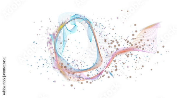 Fototapeta Abstract particles circle background.  png