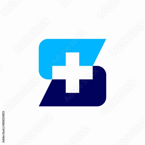 Obraz S Letter Medical Logo Vector Icon Illustration