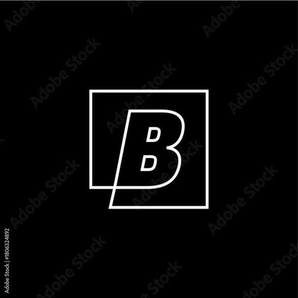 Obraz b letter mark square logo vector icon illustration