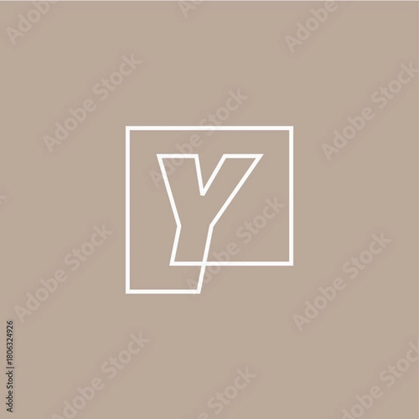 Obraz y letter mark square logo vector icon illustration