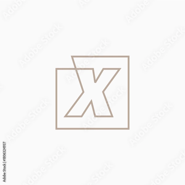Obraz x letter mark square logo vector icon illustration