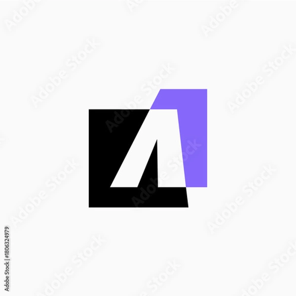 Obraz a letter mark square logo vector icon illustration