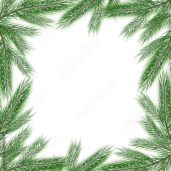 Fototapeta Fir tree frame. 
