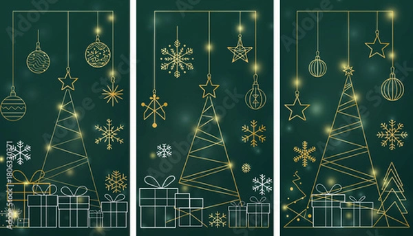 Obraz christmas background with christmas tree