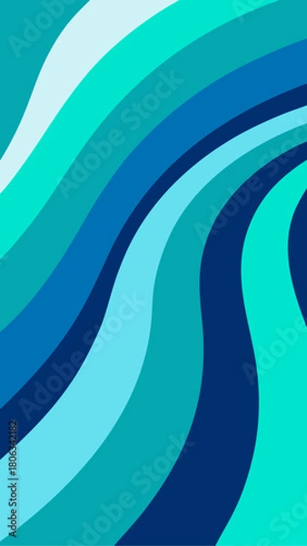 Obraz Abstract flowing blue shades curved lines pattern