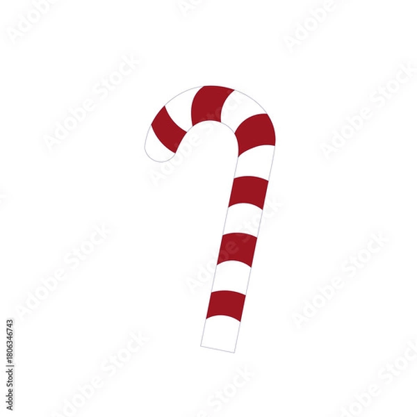 Fototapeta Flat Simple Candy Cane Holiday Christmas Celebration Isolated Element