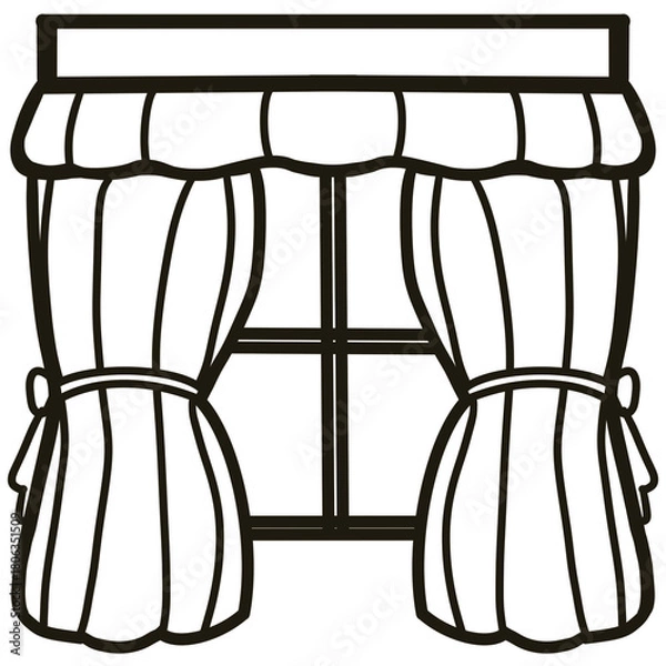 Obraz Minimalist Line black  Drawing of a Winter Christmas, Elegant Design, Cute hand drawn.