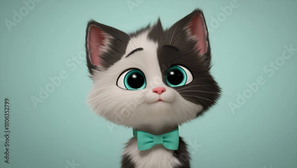 Obraz cute little baby cat with cute expressions, Generative AI