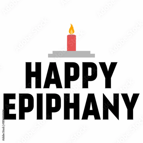 Obraz Happy Epiphany Day, Flat Cartoon Illustration, Christian Celebration of Faith in the Divinity of Jesus Since His Coming to Earth. Vector Illustration