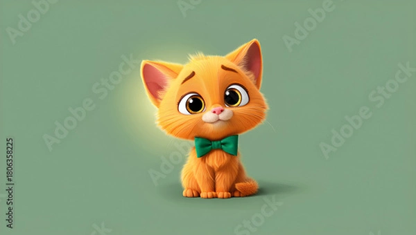 Fototapeta cute little baby cat with cute expressions, Generative AI