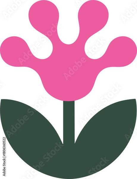 Fototapeta Abstract Floral Vector Set – Minimal Geometric Flowers