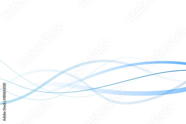 Obraz Abstract blue lines on white background