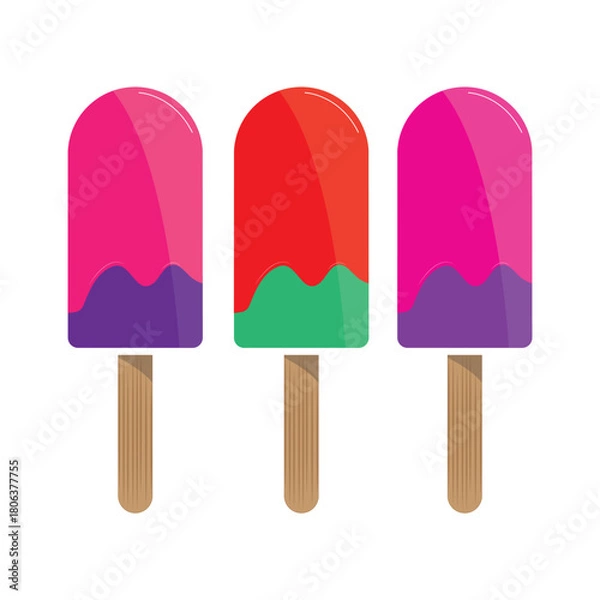 Obraz Colorful ice cream illustration design vector
