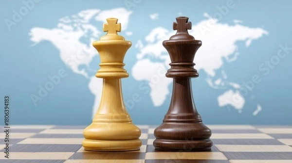 Obraz Rising geopolitical competition and global geopolitical tension concept. Intense rivalry and growing concerns between countries.